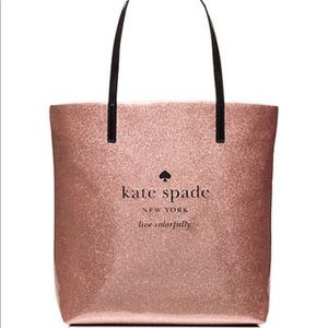 Kate Spade rose gold shopper tote